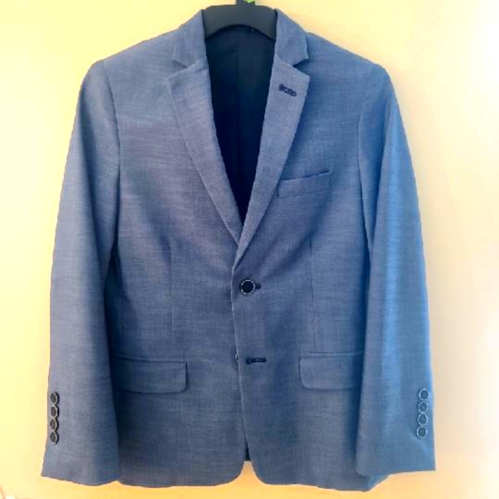 Boys Calvin Klein Blue Suit Coat Sz 12